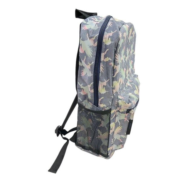 City Streets Backpack Girls One Size Gray Unicorn Print School Travel Vacation - Picture 5 of 11